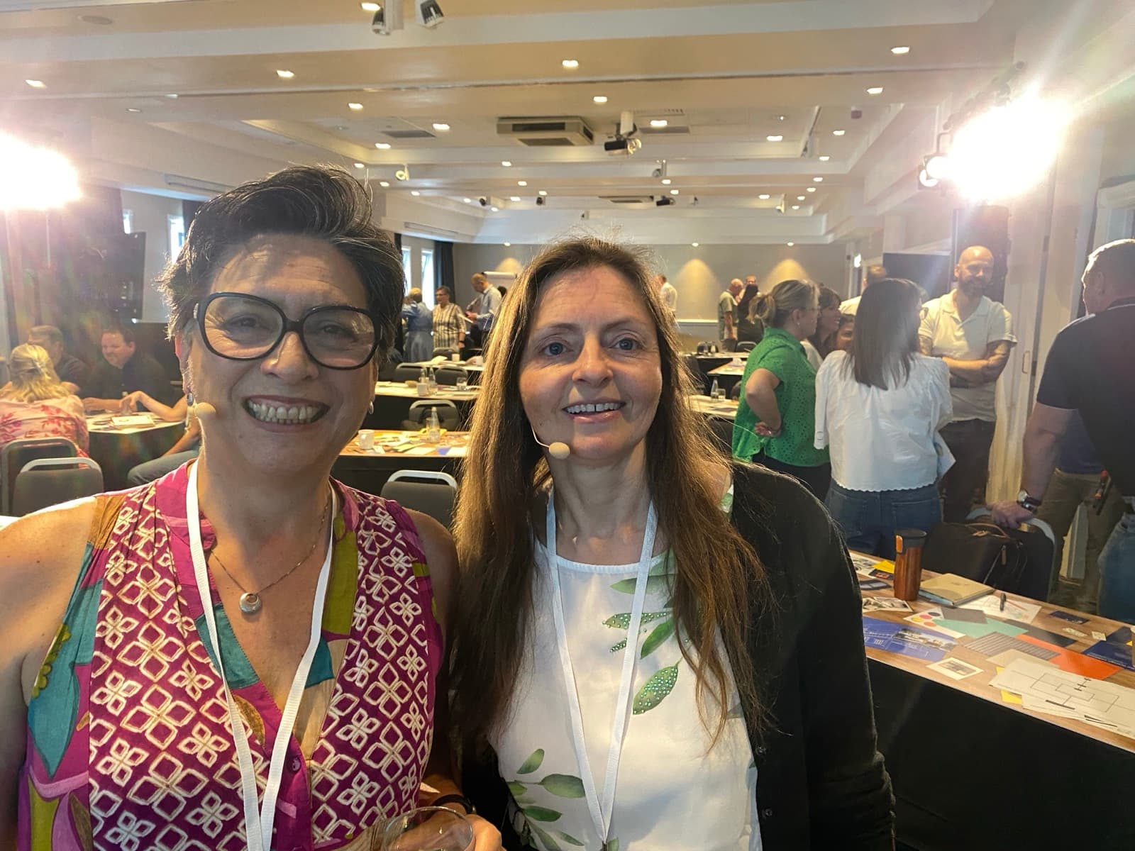 Lequin coaches at a leadership event