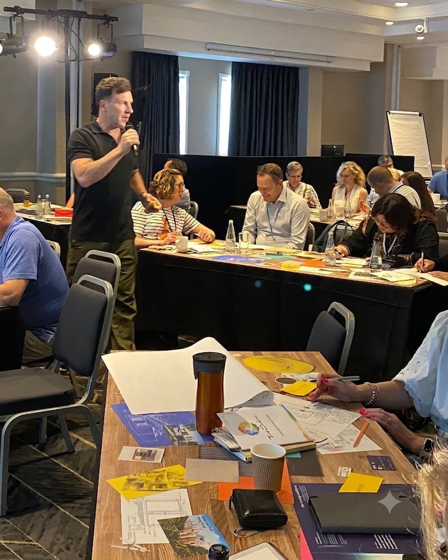 A Lequin facilitator leading a leadership training workshop
